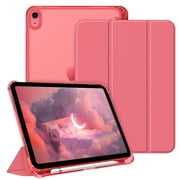 Fintie Case for iPad 10th Generation 10.9 Inch 2022 with Translucent Frosted Back, Slim Shell Hard Stand Cover with Pencil Holder, Auto Sleep/Wake, Pink