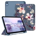 thumbnail image 1 of Fintie Case for iPad 10th Generation 10.9 Inch 2022 with Translucent Frosted Back, Slim Shell Hard Stand Cover with Pencil Holder, Auto Sleep/Wake, blooming hibiscus, 1 of 10