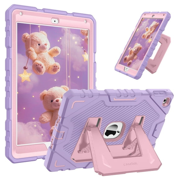 Fintie Case for iPad 6th Generation 2018 / 5th Gen 2017 / iPad Air 2 / iPad Air 1 (9.7 Inch), Fully-Body Rugged Heavy Duty Shockproof Protective Case with Built-in Kickstand, Purple