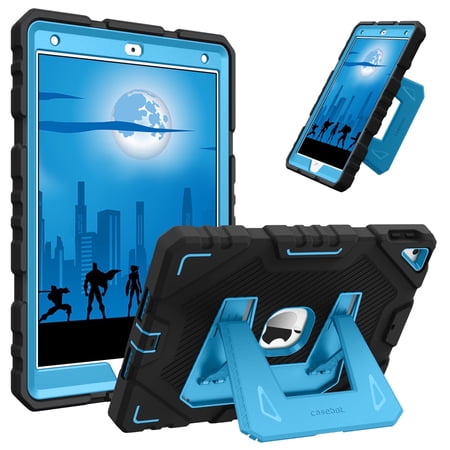Fintie Case for iPad 9th Generation (2021) / 8th Gen (2020) / 7th Gen (2019) 10.2 Inch, Protective Fully-Body Rugged Heavy Duty Shockproof Case with Built-in Stand for Kids, Black