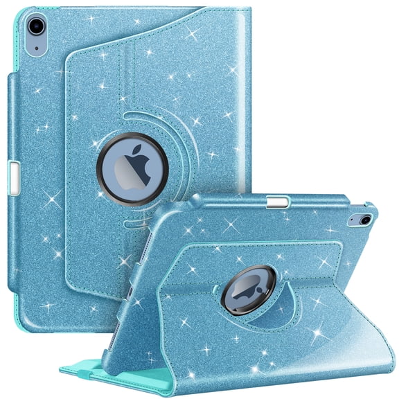 Fintie Case for iPad (A16) 11th Generation 11 Inch (2025), iPad 10th Generation 10.9 Inch (2022), 360 Degree Rotating Protective Stand Cover with Pencil Holder, Glitter Blue