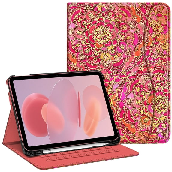Fintie Case for iPad (A16) 11th Generation 11 Inch (2025), iPad 10th Generation 10.9 Inch (2022), Multi-Angle Viewing Protective Stand Cover, Pencil Holder & Pocket, Shades of Pink