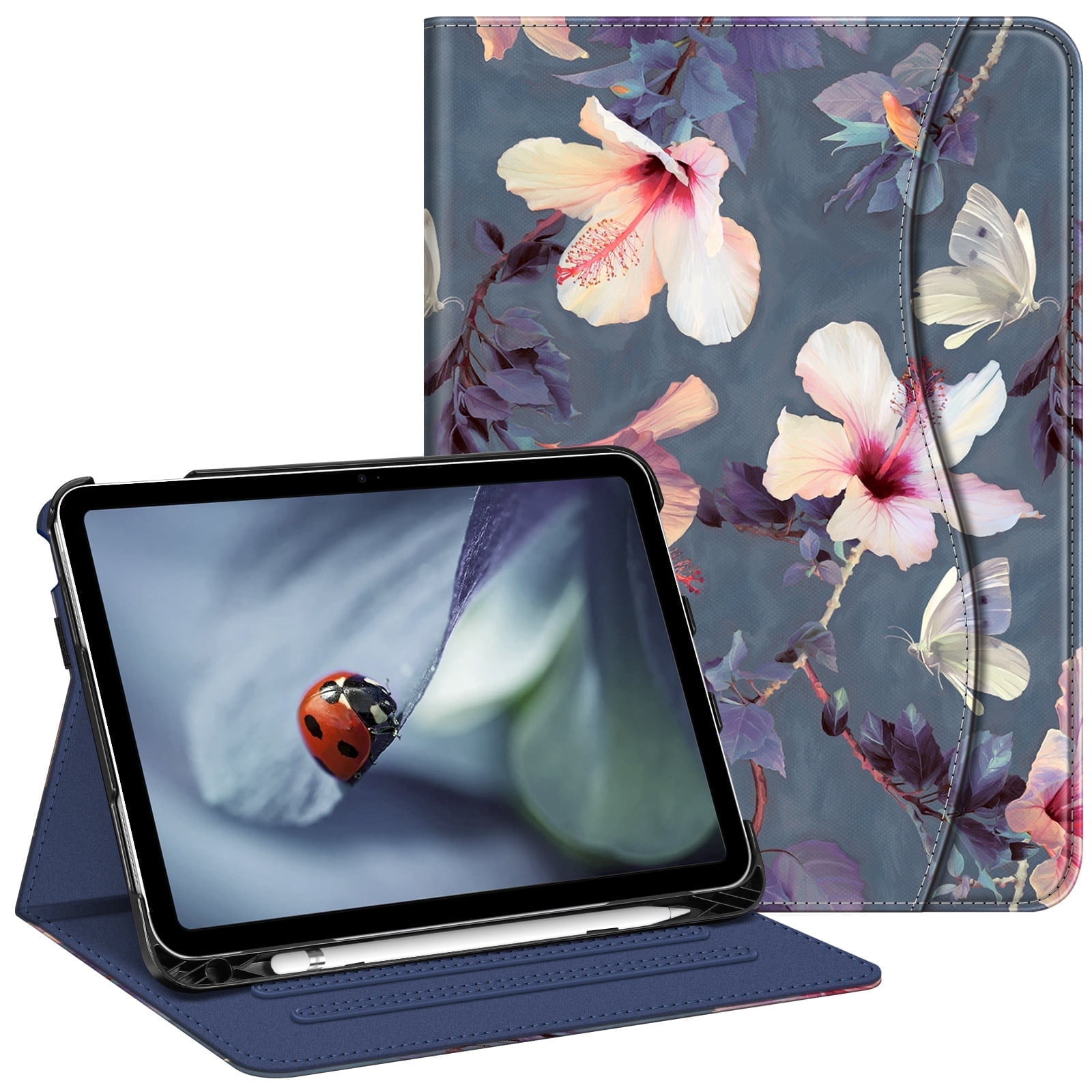 Coque FINTIE Pour IPad 11 Pouces (A16, 11ème Génération 2025) Et IPad 10.9 Pouces (10ème Génération 2022) - Multiposition, Porte-Stylet, Bleu Foncé