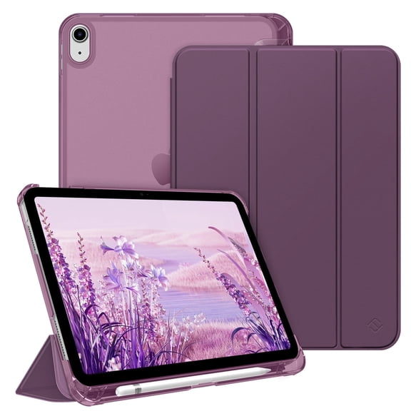 Fintie Case for iPad (A16) 11th Generation Case 2025, iPad 10th Generation Case 2022, Slim Shell Hard Translucent Frosted Back Stand Cover with Pencil Holder, Auto Sleep/Wake, Purple
