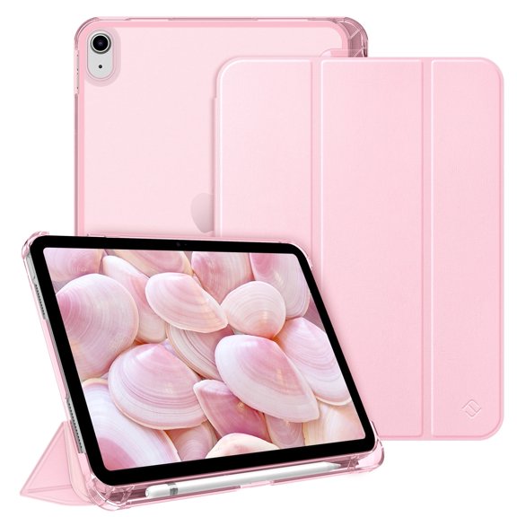 Fintie Case for iPad (A16) 11th Generation Case 2025, iPad 10th Generation Case 2022, Slim Shell Hard Translucent Frosted Back Stand Cover with Pencil Holder, Auto Sleep/Wake, Light Pink