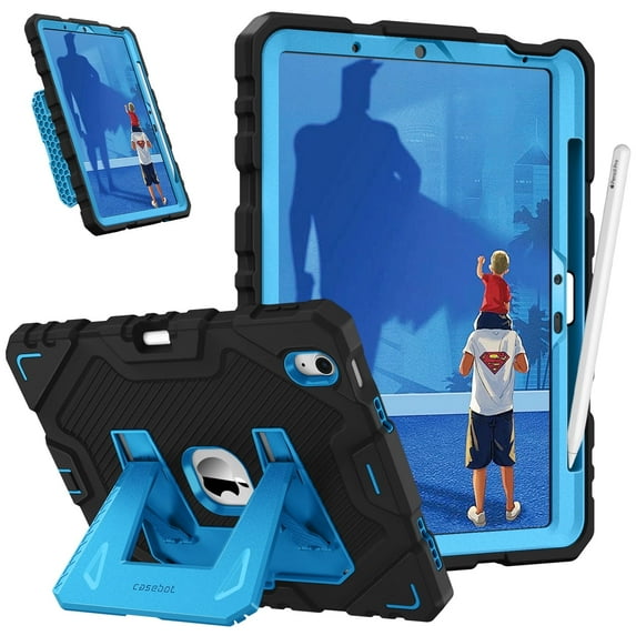 Fintie Case for iPad Air 11-inch M3 (2025) / M2 (2024), iPad Air 5th (2022) / 4th Generation (2020) 10.9 Inch, - Heavy Duty Shockproof Kid-Friendly Protective Cover with Built-in Kickstand, Black