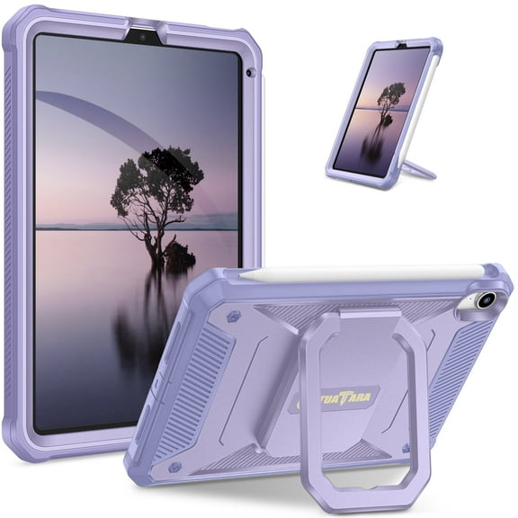 Fintie Case for iPad Mini 7 (A17 Pro) 2024 / iPad Mini 6 2021 - [Tuatara Magic Ring] 360 Degree Rotating Grip Shockproof Rugged Cover w/Built-in Screen Protector