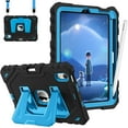 thumbnail image 1 of Fintie Case for iPad Mini 7th Generation (A17 Pro) 2024 / iPad Mini 6 2021, Fully-Body Rugged Heavy Duty Shockproof Protective Case with Kickstand for Kids, Black / Blue, 1 of 10