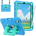 thumbnail image 1 of Fintie Case for iPad Mini 7th Generation (A17 Pro) 2024 / iPad Mini 6 2021, Fully-Body Rugged Heavy Duty Shockproof Protective Case with Kickstand for Kids, Blue/Green, 1 of 10