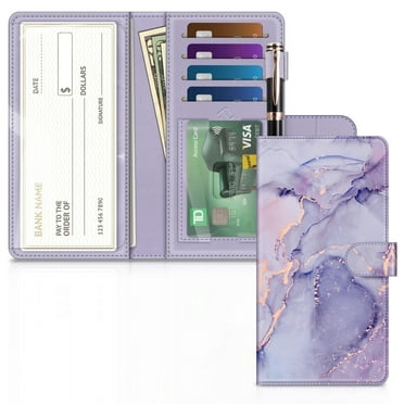 Fintie Checkbook Cover, RFID Blocking Big Capacity Standard Register Duplicate Checks with Pen Holder, Cards Slots