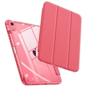 Fintie Clear Case Compatible with iPad 10th Generation 10.9 Inch 2022, Crystal Transparent Back Cover with Pencil Holder, Auto Wake/ Sleep, Pink