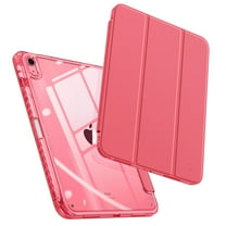 Fintie Clear Case for iPad (A16) 11th Generation 11 Inch (2025), iPad 10th Generation 10.9 Inch (2022), Crystal Transparent Back Cover with Pencil Holder, Auto Wake/ Sleep, Pink