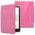thumbnail image 1 of Fintie Clear TPU Case for 7" Kindle Paperwhite (12th Gen, 2024) & Kindle Colorsoft – Slim Transparent Back Cover with Auto Wake/Sleep, Raspberry Glitter, 1 of 9