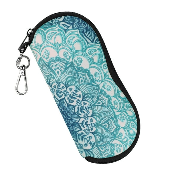 Fintie Eyeglasses Case with Carabiner Hook, Ultra Light Portable Anti-scratch Soft Travel Bag, Emerald Illusions