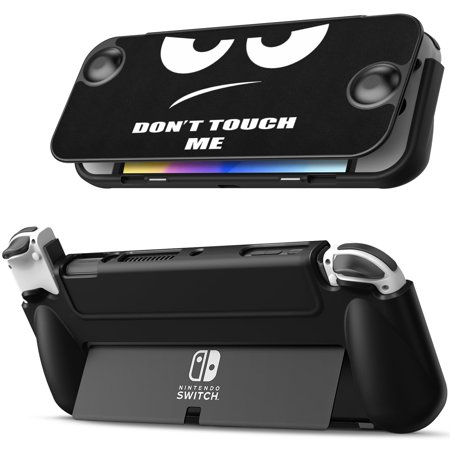 Fintie Flip Case for Nintendo Switch OLED Model 2021 [Screen Safe] Slim Protective Soft TPU Shell with Magnetically Detachable Front Cover & Ergonomic Grip, Don't Touch