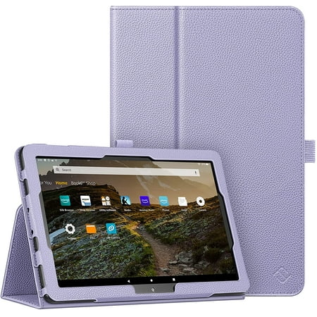 Fintie Folio Case for Amazon Fire HD 10 / Fire HD 10 Plus Tablet Slim Fit Standing Cover with Auto Sleep / Wake (Only Compatible with 11th Generation 2021 Release), Lilac Purple
