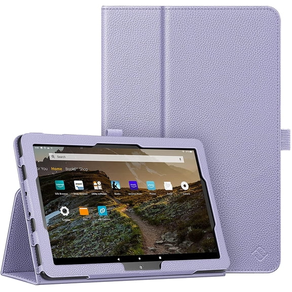 Fintie Folio Case for Amazon Fire HD 10 / Fire HD 10 Plus Tablet Slim Fit Standing Cover with Auto Sleep / Wake (Only Compatible with 11th Generation 2021 Release), Lilac Purple
