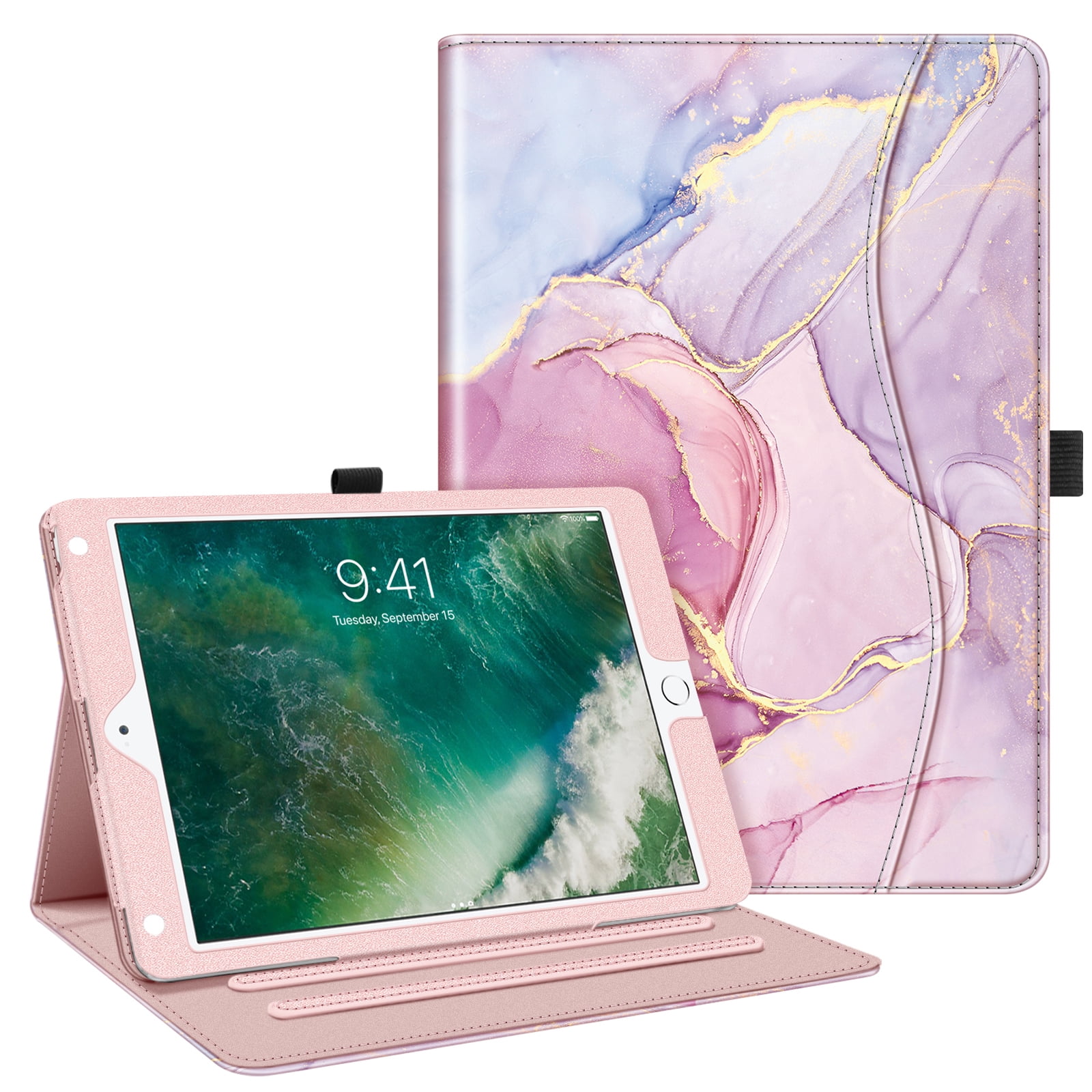 Fintie Folio Case with Pocket for iPad 9.7 2018 2017 / iPad Air 2 / iPad Air 1 - [Corner 