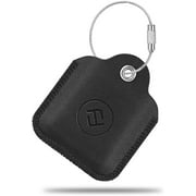 Fintie Genuine Leather Case for Tile Mate (2022/2020/2018/2016), Tile Pro (2020/2018), Tile Sport, Tile Style, Cube Pro Key Finder Phone Finder, Anti-Scratch Skin Cover with Keychain, Black