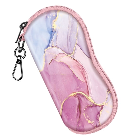 Fintie Glasses Case with Carabiner, Ultra Light Portable Neoprene Zipper Sunglasses Soft Case, Glittering Marble