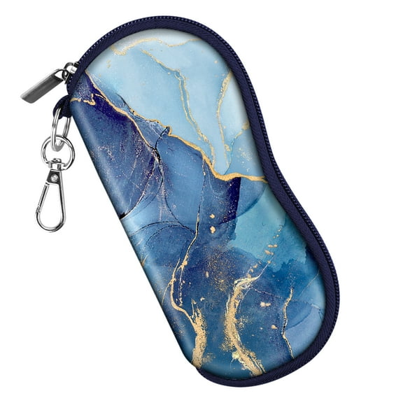 Fintie Glasses Case with Carabiner, Ultra Light Portable Neoprene Zipper Sunglasses Soft Case, Ocean Marble