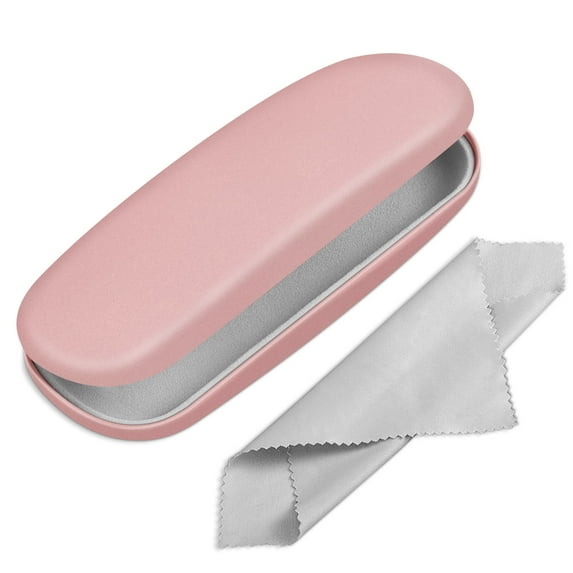 Fintie Hard Shell Eyeglasses Case, Portable Protective Glasses Cover Eyeglass Holder Box with Cleaning Cloth for Men Women, Rose Gold