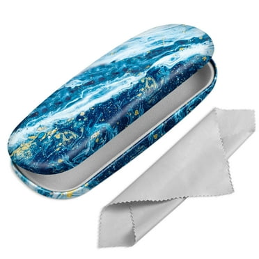 Fintie Hard Shell Eyeglasses Case, Portable Protective Glasses Cover Eyeglass Holder Box with Cleaning Cloth for Men Women, Sandy Wave
