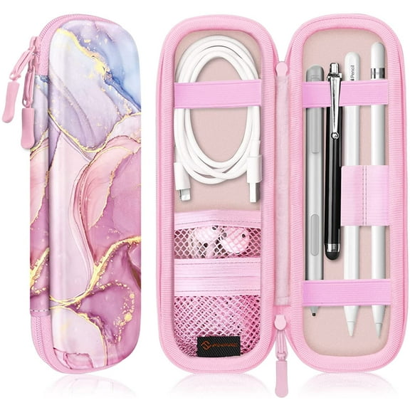 Fintie Holder Case for Apple Pencil Pro, Apple Pencil (USB-C) & Apple Pencil (1st / 2nd Gen), PU Leather Carrying Bag Sleeve Compatible with USB Cable, Samsung Stylus, Surface Go Pen