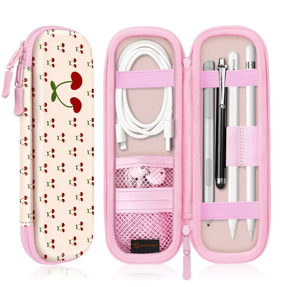 Fintie Holder Case for Apple Pencil Pro, Apple Pencil (USB-C) & Apple Pencil (1st / 2nd Gen), PU Leather Carrying Bag Sleeve Compatible with USB Cable, Samsung Stylus, Surface Go Pen