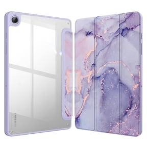 Fintie Hybrid Slim Case for Samsung Galaxy Tab A11+ Plus 2025/ A9+ Plus 11 Inch 2023, Shockproof Cover with Clear Transparent Back Shell, Auto Wake/Sleep, Lilac Marble