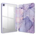 thumbnail image 1 of Fintie Hybrid Slim Case for Samsung Galaxy Tab A11+ Plus 2025/ A9+ Plus 11 Inch 2023, Shockproof Cover with Clear Transparent Back Shell, Auto Wake/Sleep, Lilac Marble, 1 of 10