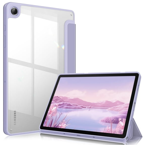 Fintie Hybrid Slim Case for Samsung Galaxy Tab A9 / Tab A9 Plus 11 inch 2023 Model (SM-X210/X216/X218), Shockproof Cover with Clear Transparent Back Shell, Auto Wake/Sleep, Lilac Purple