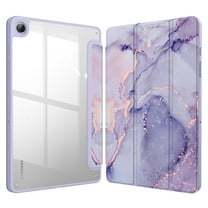 Fintie Case for Samsung Galaxy Tab A11 Plus 11 Inch 2025/ A9 Plus 2023, Hybrid Slim Shockproof Cover with Clear Transparent Back Shell, Auto Wake/Sleep, Lilac Marble