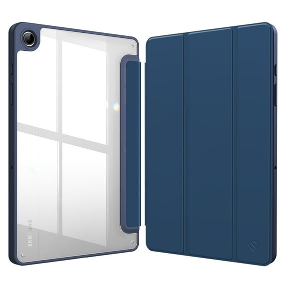 Fintie Hybrid Slim Case for Samsung Galaxy Tab A9+ / Tab A9 Plus 11 inch 2023 Model (SM-X210/X216/X218), Shockproof Cover with Clear Transparent Back Shell, Auto Wake/Sleep, Navy