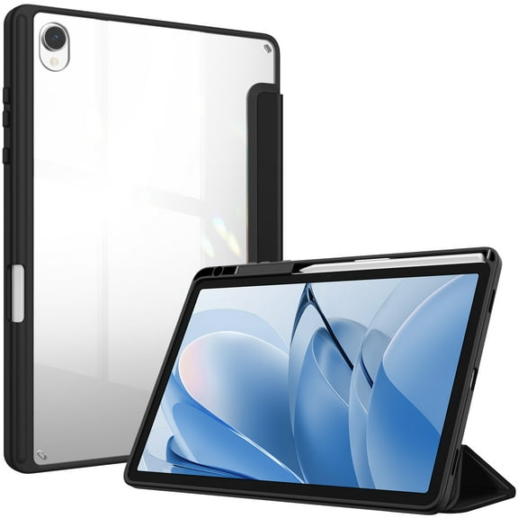 Fintie Hybrid Slim Case for Samsung Galaxy Tab S11 5G 11 Inch 2025 Model (SM-X730/X736B) with Built-in S Pen Holder, Shockproof Cover with Clear Transparent Back Shell, Auto Wake/Sleep, Black