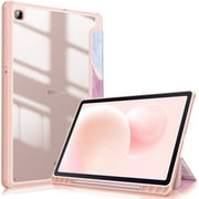 Fintie Hybrid Slim Case for Samsung Galaxy Tab S6 Lite 10.4 Inch 2024/2022/2020 with S Pen Holder, Shockproof Cover with Clear Transparent Back Shell, Auto Wake/Sleep, G-Marble