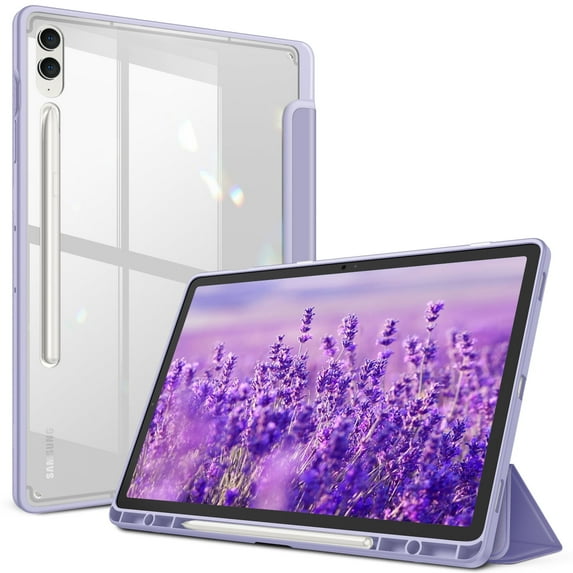 Fintie Hybrid Slim Case for Samsung Galaxy Tab S10 Plus 2024/ S9 Plus/ S9 FE Plus 5G 12.4 Inch 2023 with S Pen Holder, Shockproof Cover with Clear Transparent Back Shell, Auto Wake/Sleep