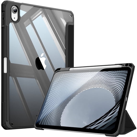 Fintie Hybrid Slim Case for iPad (A16) 11th Generation 11 Inch (2025), iPad 10th Generation 10.9 Inch (2022), with Transparent Back, Black