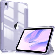 Fintie Hybrid Slim Case for iPad Mini 7 (A17 Pro) 2024 / iPad Mini 6 2021 - Shockproof Clear Transparent Back Shell with Pencil Holder