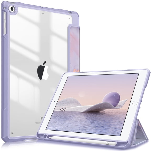 Fintie Hybrid Slim Case for iPad 6th Generation 2018 / 5th Gen 2017 / iPad Air 2 / iPad Air 1 (9.7 Inch) - Shockproof Cover with Clear Transparent Back Shell with Pencil Holder