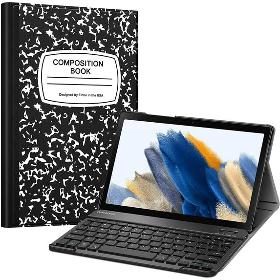 Fintie Keyboard Case for Samsung Galaxy Tab A8 10.5" 2022 Tablet, Model X200/X205/X207, Slim Lightweight PU Leather Stand Cover with Detachable Wireless Bluetooth Keyboard, Composition Book