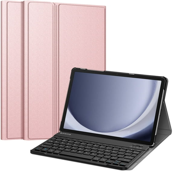 Fintie Keyboard Case for Samsung Galaxy Tab A11+ Plus 2025/ A9+ Plus 11 Inch 2023, Slim Lightweight Stand Cover with Magnetically Detachable Wireless Bluetooth Keyboard, Rose Gold