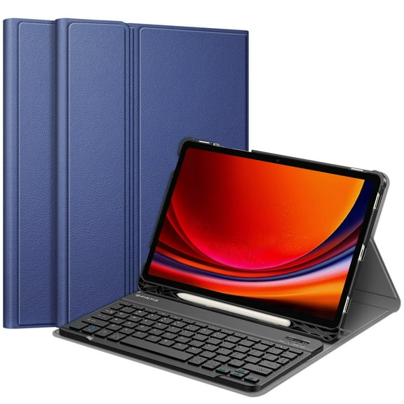 Fintie Keyboard Case for Samsung Galaxy Tab S10 Lite/ S10 FE/ S9 FE 5G 10.9 Inch/Tab S9 11 Inch with S Pen Holder, Slim Stand Cover Detachable Wireless Bluetooth Keyboard, Navy