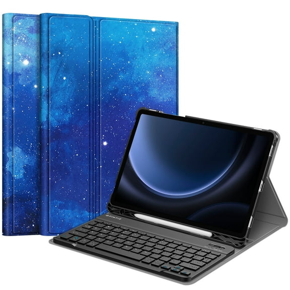 Fintie Keyboard Case for Samsung Galaxy Tab S10 Lite/ S10 FE/ S9 FE 5G 10.9 Inch/Tab S9 11 Inch with S Pen Holder, Slim Stand Cover Detachable Wireless Bluetooth Keyboard, Starry Sky