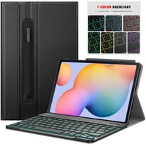 Fintie Keyboard Case for Samsung Galaxy Tab S6 Lite 10.4 Inch 2024/2022/2020, Fintie [Secure S Pen Holder] Slim Cover w/Detachable Wireless Bluetooth Keyboard, 7 Color Backlight