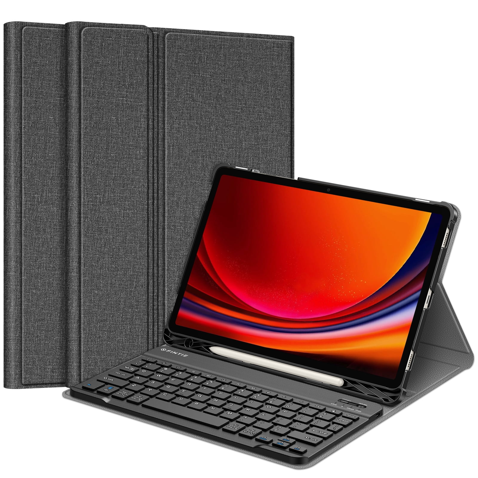 Fintie Keyboard Case for Samsung Galaxy Tab S9 11 Inch 2023 Model (SM-X710/X716B/X718U) with S Pen Holder, Slim Stand Cover Detachable Wireless Bluetooth Keyboard, Gray