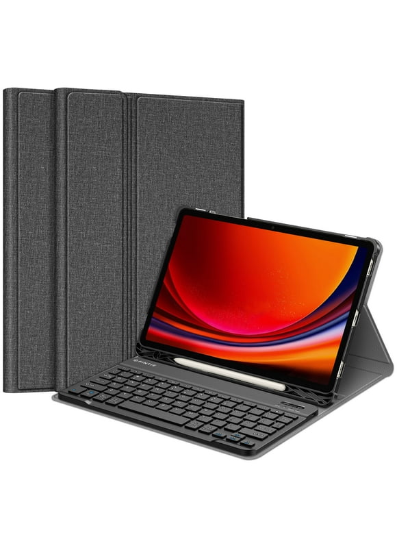 Fintie Keyboard Case for Samsung Galaxy Tab S9 11 Inch 2023 Model (SM-X710/X716B/X718U) with S Pen Holder, Slim Stand Cover Detachable Wireless Bluetooth Keyboard, Gray