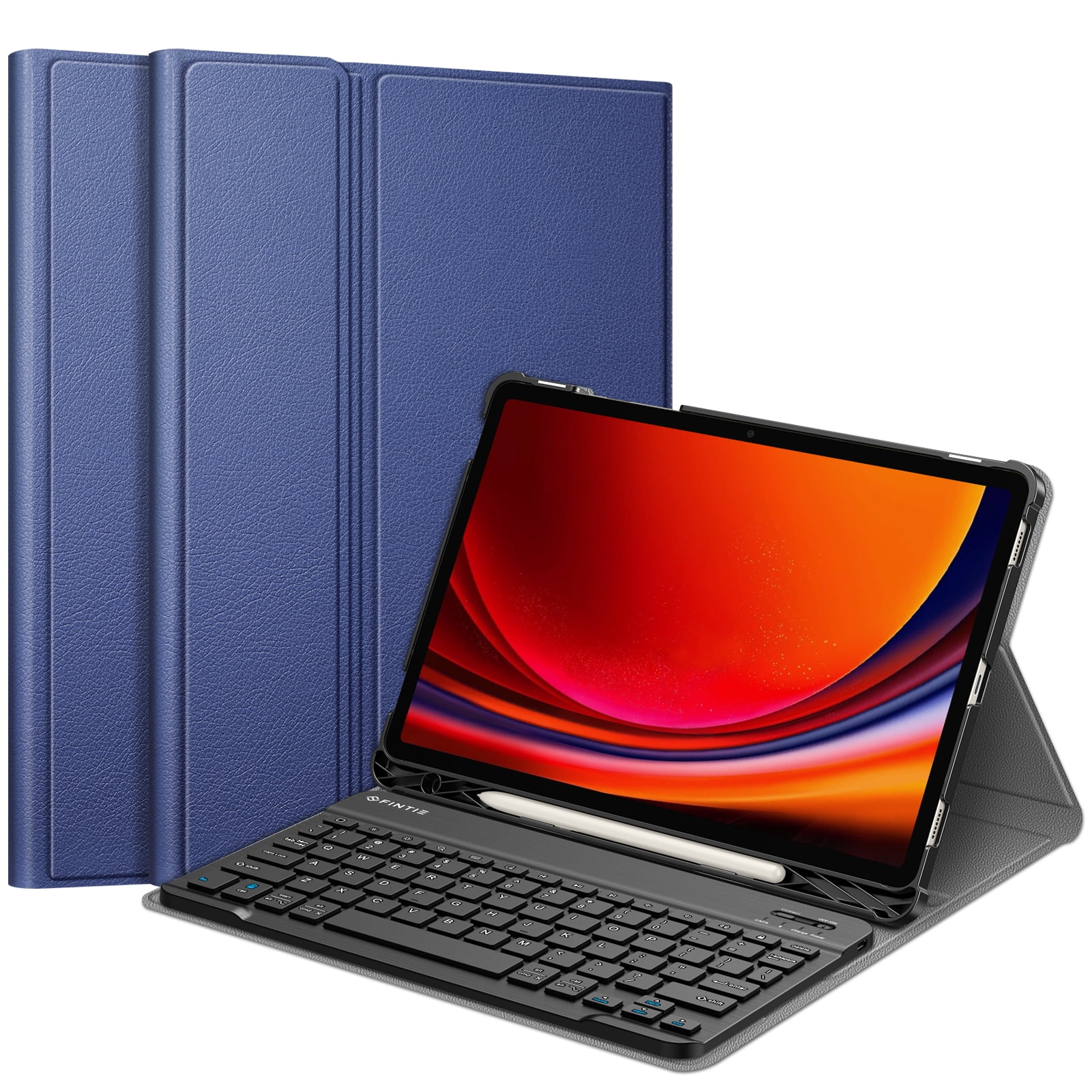 Fintie Keyboard Case for Samsung Galaxy Tab S9 11 Inch 2023 Model (SM-X710/X716B/X718U) with S Pen Holder, Slim Stand Cover Detachable Wireless Bluetooth Keyboard, Navy