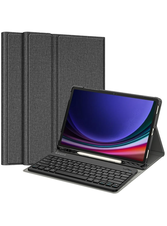 Fintie Keyboard Case for Samsung Galaxy Tab S9 Plus 12.4 Inch 2023 Model (SM-X810/X816B/X818U) with S Pen Holder, Slim Stand Cover Detachable Wireless Bluetooth Keyboard, Gray