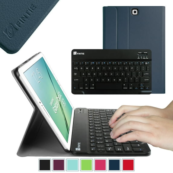 Fintie Keyboard Case for Samsung Galaxy Tab S2 9.7 Tablet - Slim Shell Cover with Bluetooth Keyboard, Navy